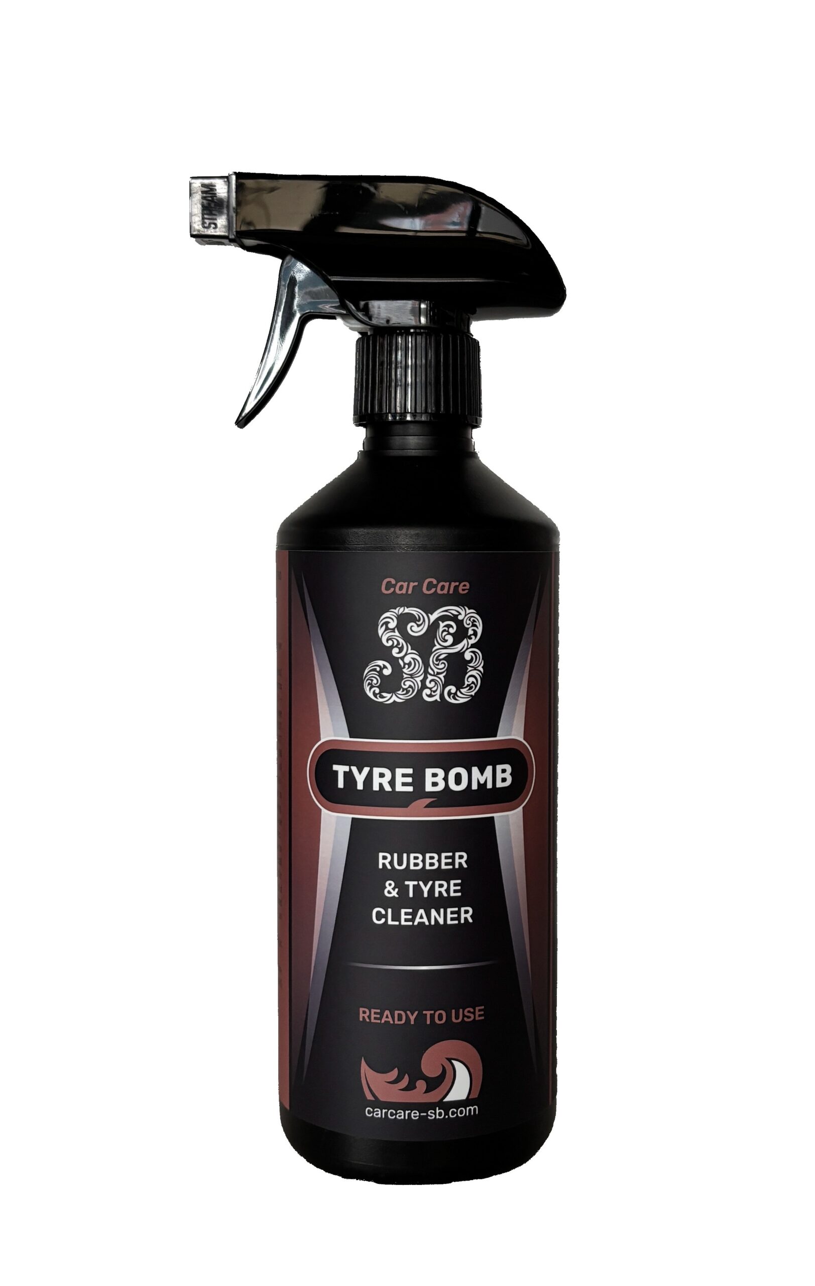 CarCare-SB Tyre Bomb – це потужний засіб для чищення шин, розроблений для видалення найсильніших забруднень, таких як залишки засобів для догляду за шинами, дорожній наліт та антиоксиданти, що спричиняють пожовтіння. Особливості продукту: Забезпечує новий вигляд шинам та готує поверхню для нанесення герметиків або засобів для догляду за шинами. Біорозкладний продукт, виготовлений на основі лужних матеріалів, ефективний проти бруду та сажі, але дбайливий до поверхонь. Інструкція із застосування: Продукт готовий до використання,  використовується для сильно забруднених ділянок та ідеального детального очищення.  Добре промийте шини, рясно розпиліть CarCare-SB Tyre Bomb на гуму, дайте йому спінитися і залиште на 30 секунд. Розпиліть на щітку середньої жорсткості та почистіть. Ретельно промийте гуму та щітку. Повторюйте, доки піна на гумі не стане білою. Після повного висихання захистіть шини за допомогою CarCare-SB Tyrenova