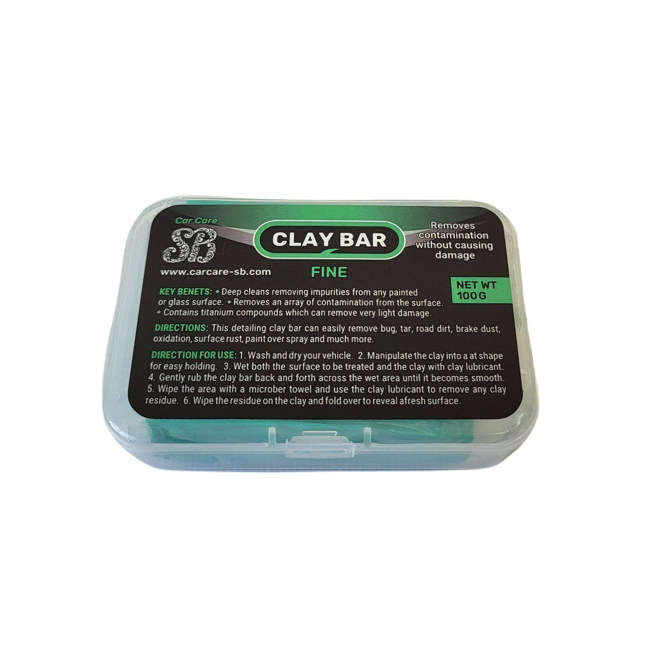 Глина для чистки ЛФП автомобіля делікатна 100 г. - CarCare-SB CLAY BAR FINE