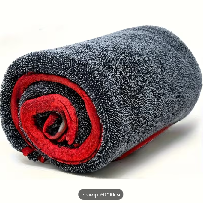 Мікрофібровий рушник для сушки авто 60x90см. - CarCare-SB TWISTED LOOP 600 gsm